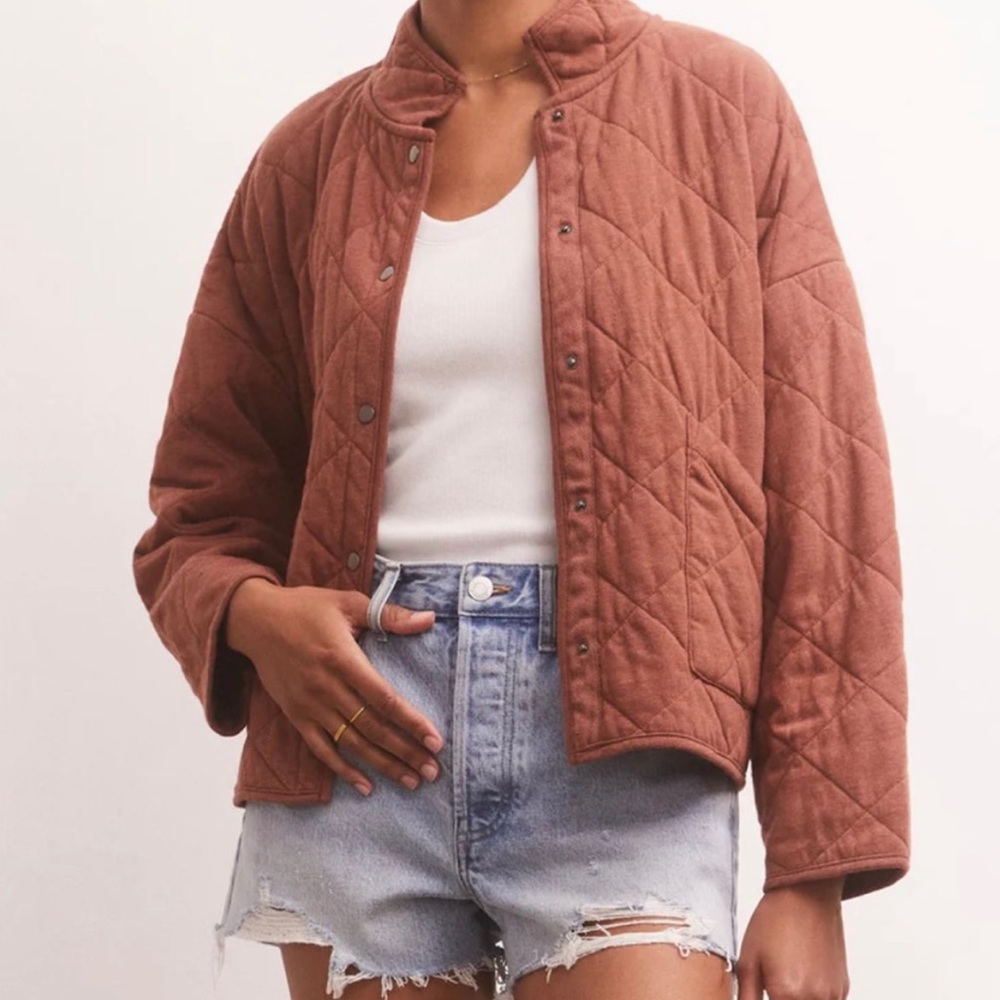 Maya Quilted Jacket — Whiskey Brown